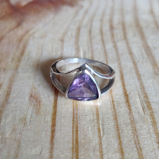 925 SOLID STERLING SILVER NATURAL PURPLE AMETHYST GEMSTONES HANDMADE RING, ALL SIZES AVAILABLE