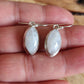 925 SOLID STERLING SILVER NATURAL RAINBOW MOONSTONE GEMSTONE HOOK EARRING