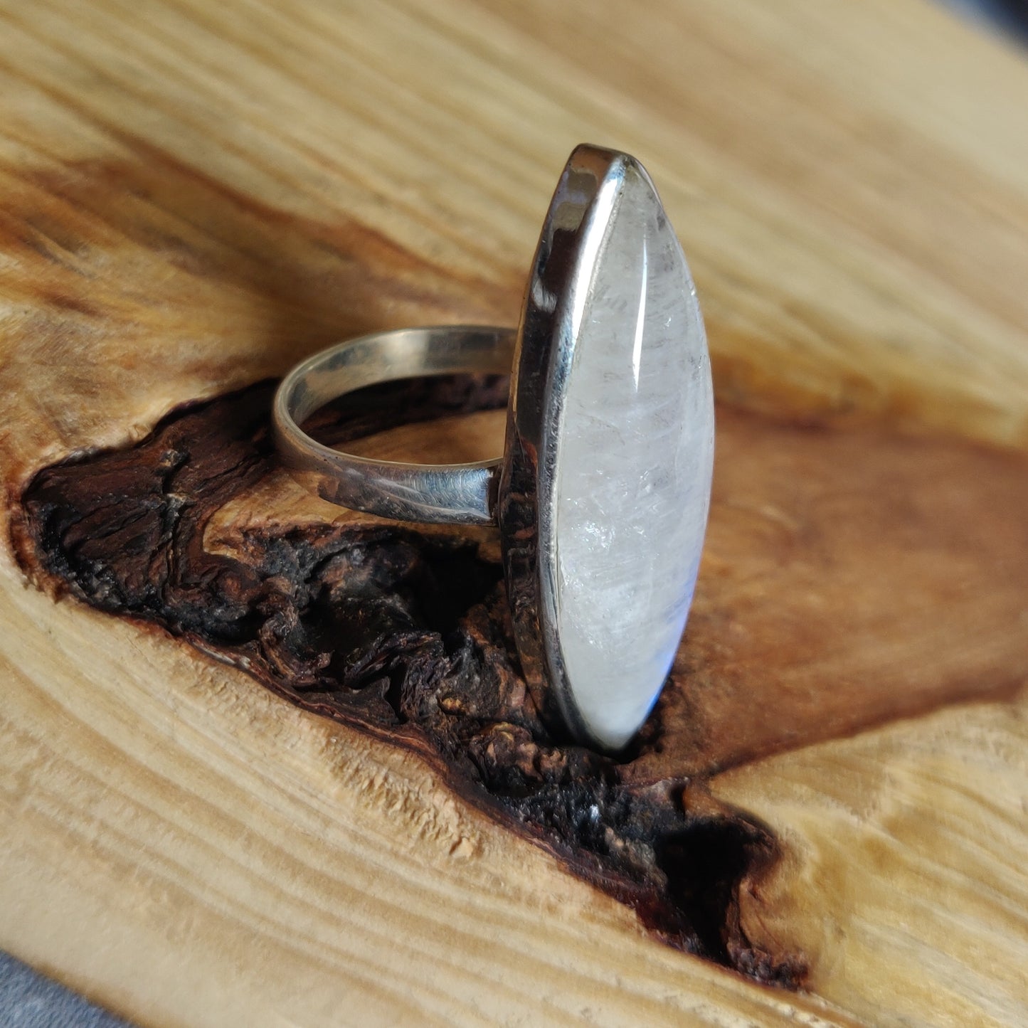 925 SOLID STERLING SILVER NATURAL RAINBOW MOONSTONE GEMSTONES HANDMADE RING, ALL SIZES AVAILABLE