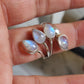 925 SOLID STERLING SILVER NATURAL RAINBOW MOONSTONE GEMSTONES HANDMADE RING, ALL SIZES AVAILABLE