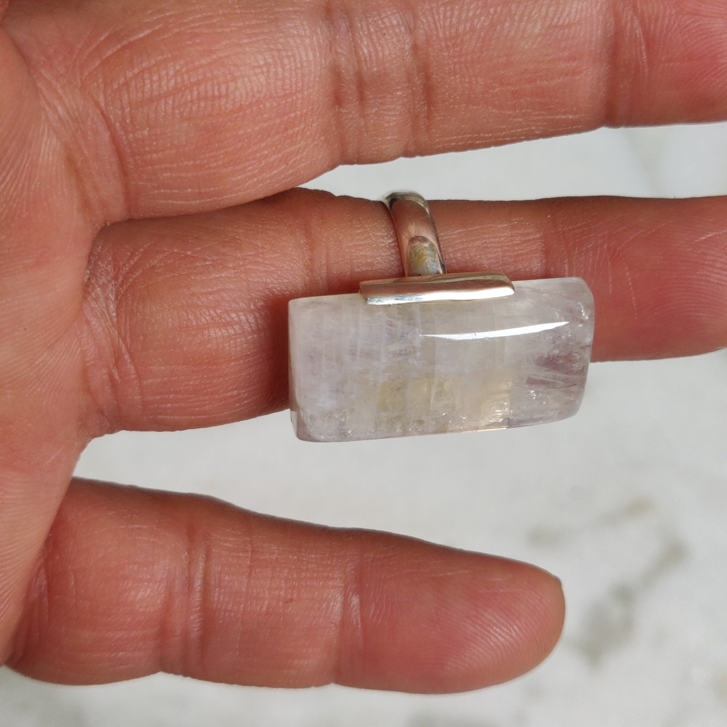 925 SOLID STERLING SILVER NATURAL RAINBOW MOONSTONE GEMSTONES HANDMADE RING, ALL SIZES AVAILABLE