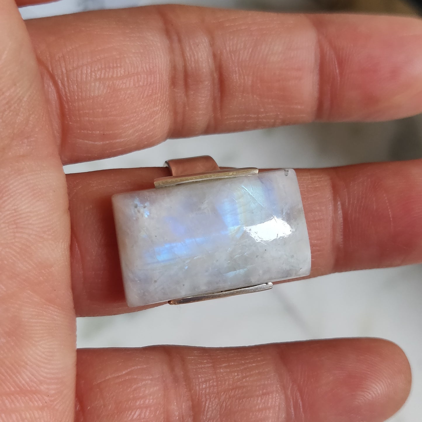 925 SOLID STERLING SILVER NATURAL RAINBOW MOONSTONE GEMSTONES HANDMADE RING, ALL SIZES AVAILABLE