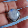 925 SOLID STERLING SILVER NATURAL RAINBOW MOONSTONE GEMSTONES HANDMADE RING, ALL SIZES AVAILABLE