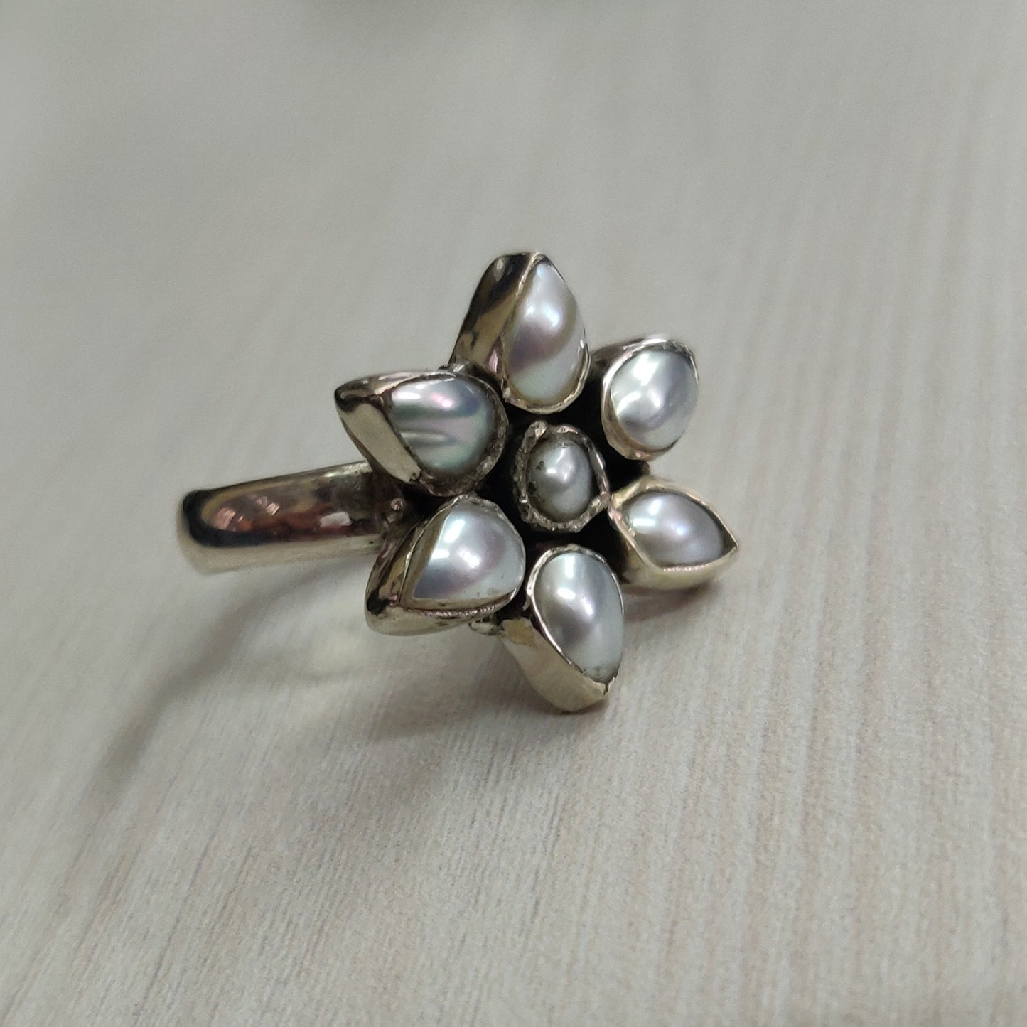 925 SOLID STERLING SILVER NATURAL Mother of Pearl GEMSTONES HANDMADE RING, ALL SIZES AVAILABLE