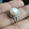 925 SOLID STERLING SILVER NATURAL MOTHER OF PEARL GEMSTONES HANDMADE RING, ALL SIZES AVAILABLE