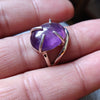 925 SOLID STERLING SILVER NATURAL PURPLE AMETHYST GEMSTONES HANDMADE RING, ALL SIZES AVAILABLE