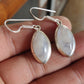 925 SOLID STERLING SILVER NATURAL RAINBOW MOONSTONE GEMSTONE HOOK EARRING