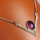 925 SOLID STERLING SILVER NATURAL AMETHYST HANDMADE NECKLACE,18 INCHES