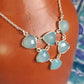 925 SOLID STERLING SILVER NATURAL BLUE CHALCEDONY HANDMADE NECKLACE,18 INCHES