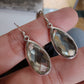 925 SOLID STERLING SILVER NATURAL GREEN AMETHYST GEMSTONE HOOK EARRING