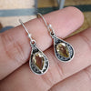 925 SOLID STERLING SILVER NATURAL PURPLE AMETHYST GEMSTONE HOOK EARRING