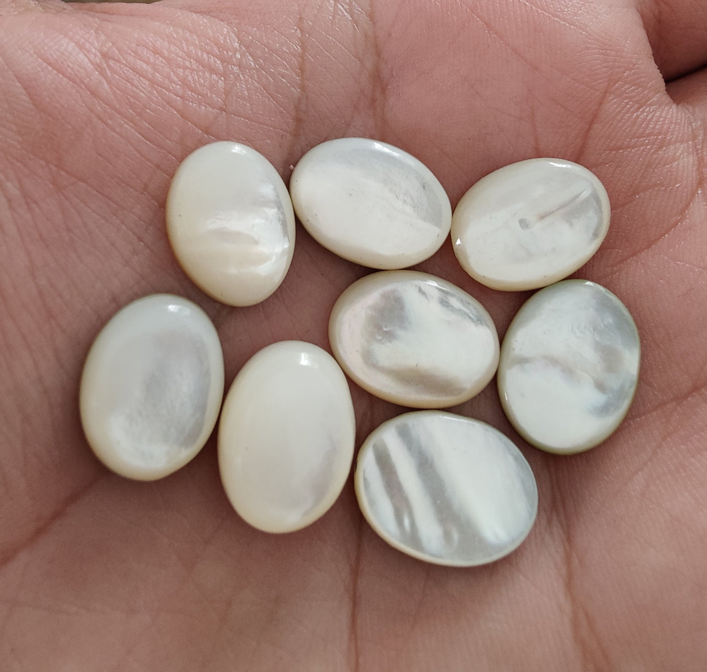 AAA+ QUALITY MOTHER OF PEARL OVAL SHAPE CABOCHON FLAT BACK CALIBRATED GEMSTONES, ALL SIZES AVAILABLE