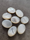 AAA+ QUALITY MOTHER OF PEARL OVAL SHAPE CABOCHON FLAT BACK CALIBRATED GEMSTONES, ALL SIZES AVAILABLE