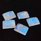 AAA+ QUALITY NATURAL RAINBOW MOONSTONE RECTANGLE SHAPE CABOCHON FLAT BACK CALIBRATED GEMSTONES, ALL SIZES AVAILABLE