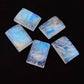 AAA+ QUALITY NATURAL RAINBOW MOONSTONE RECTANGLE SHAPE CABOCHON FLAT BACK CALIBRATED GEMSTONES, ALL SIZES AVAILABLE