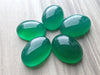 NATURAL GREEN ONYX OVAL SHAPE CABOCHON FLAT BACK CALIBRATED AAA+ QUALITY GEMSTONES, ALL SIZES AVAILABLE