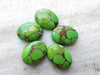 AAA+ QUALITY NATURAL GREEN COPPER TURQUOISE OVAL SHAPE FLAT BACK CABOCHON CALIBRATED GEMSTONES, ALL SIZES AVAILABLE