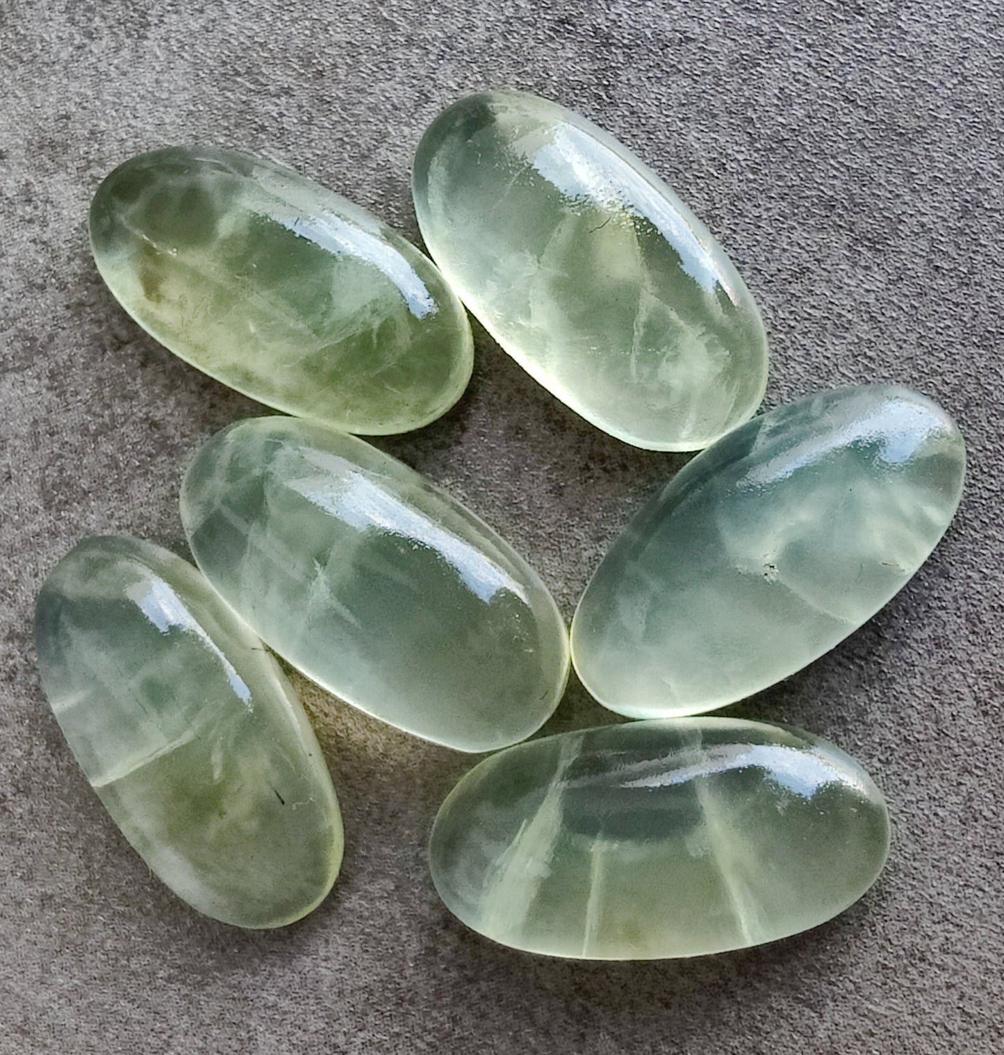 NATURAL PREHNITE CABOCHON FLAT BACK BIG OVAL SHAPE CALIBRATED GEMSTONES, ALL SIZES AVAILABLE