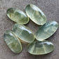 NATURAL PREHNITE CABOCHON FLAT BACK BIG OVAL SHAPE CALIBRATED GEMSTONES, ALL SIZES AVAILABLE