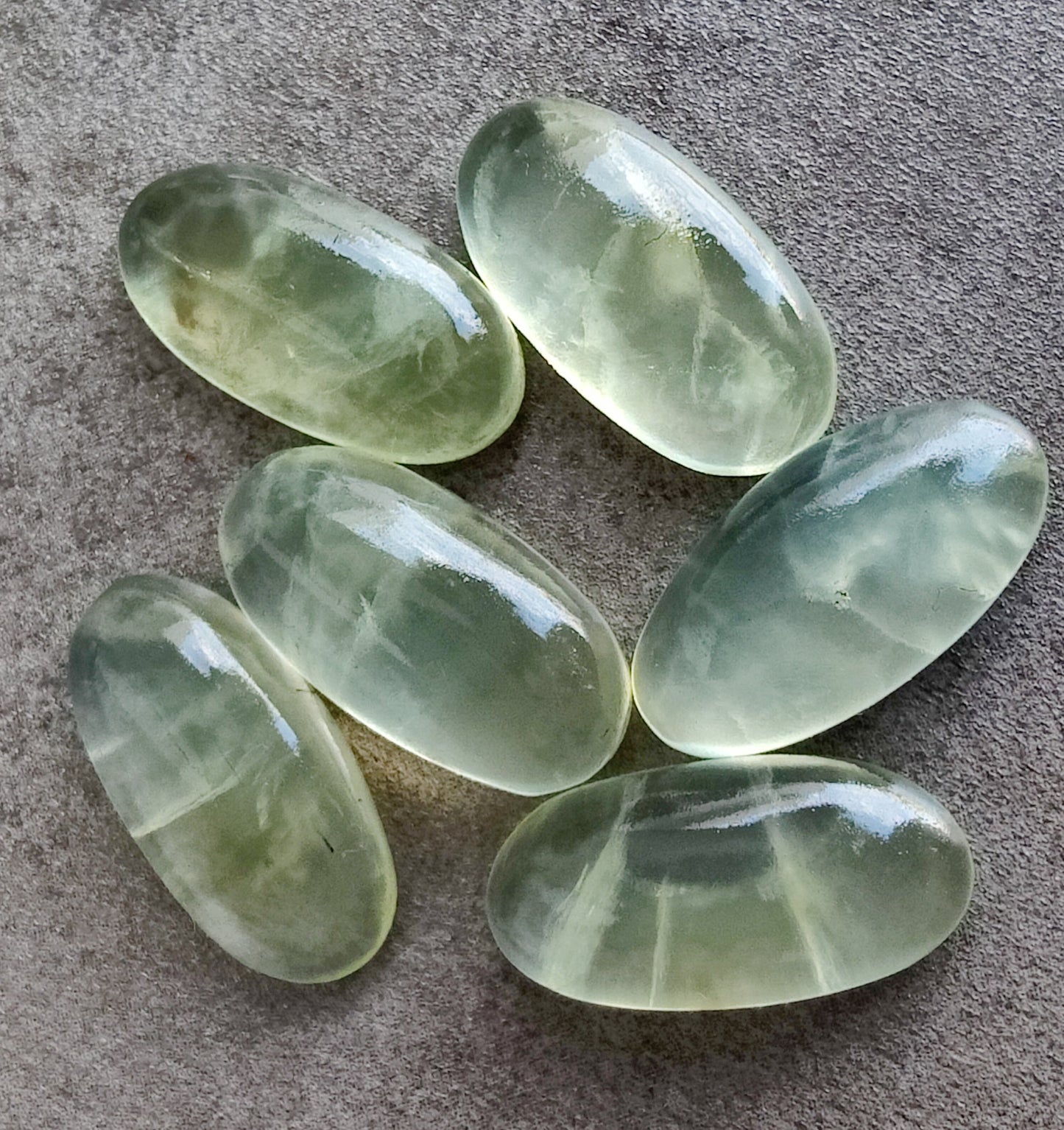 NATURAL PREHNITE CABOCHON FLAT BACK BIG OVAL SHAPE CALIBRATED GEMSTONES, ALL SIZES AVAILABLE