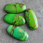 NATURAL GREEN COPPER TURQUOISE CABOCHON FLAT BACK BIG OVAL SHAPE CALIBRATED GEMSTONES, ALL SIZES AVAILABLE