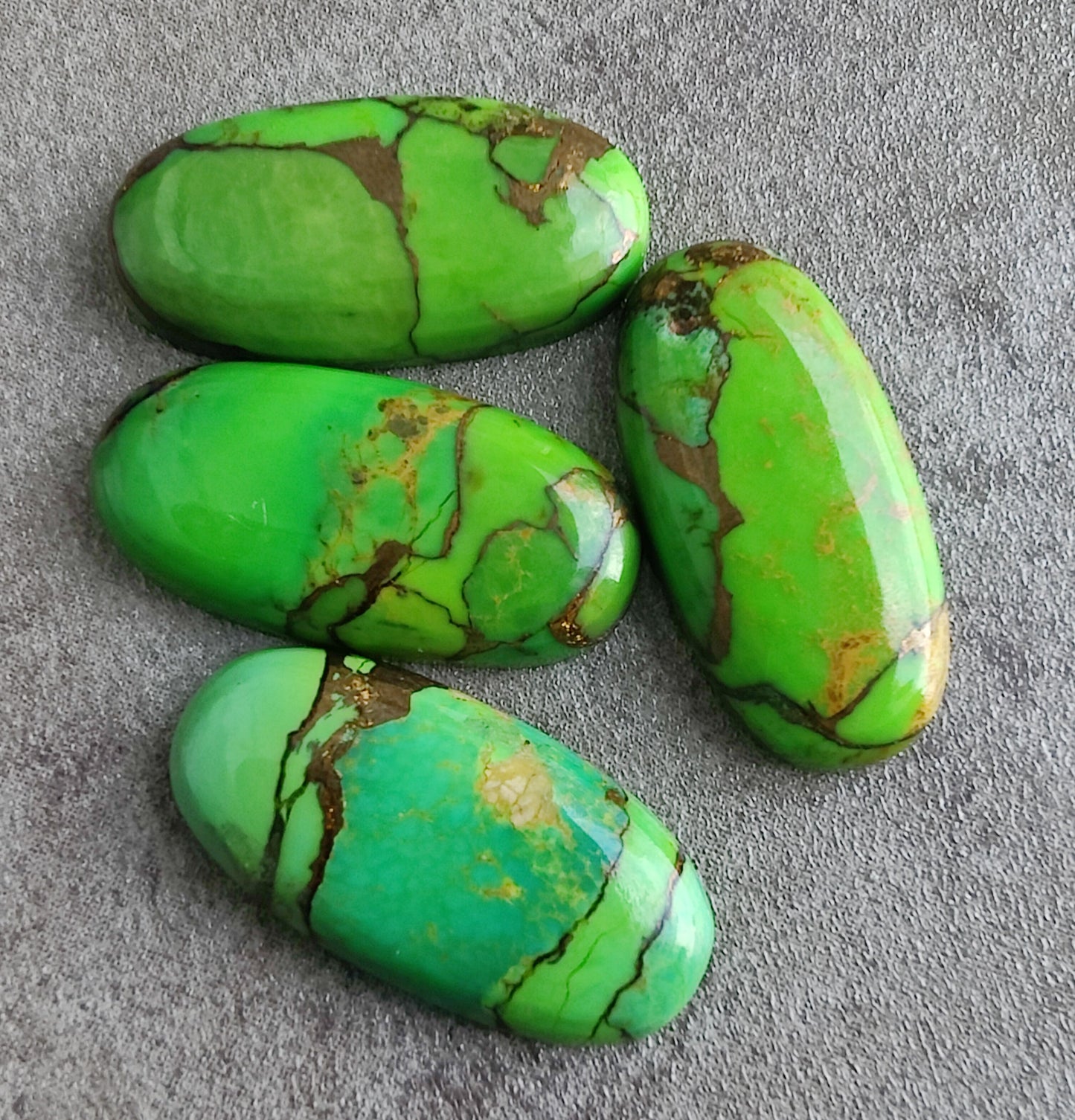 NATURAL GREEN COPPER TURQUOISE CABOCHON FLAT BACK BIG OVAL SHAPE CALIBRATED GEMSTONES, ALL SIZES AVAILABLE