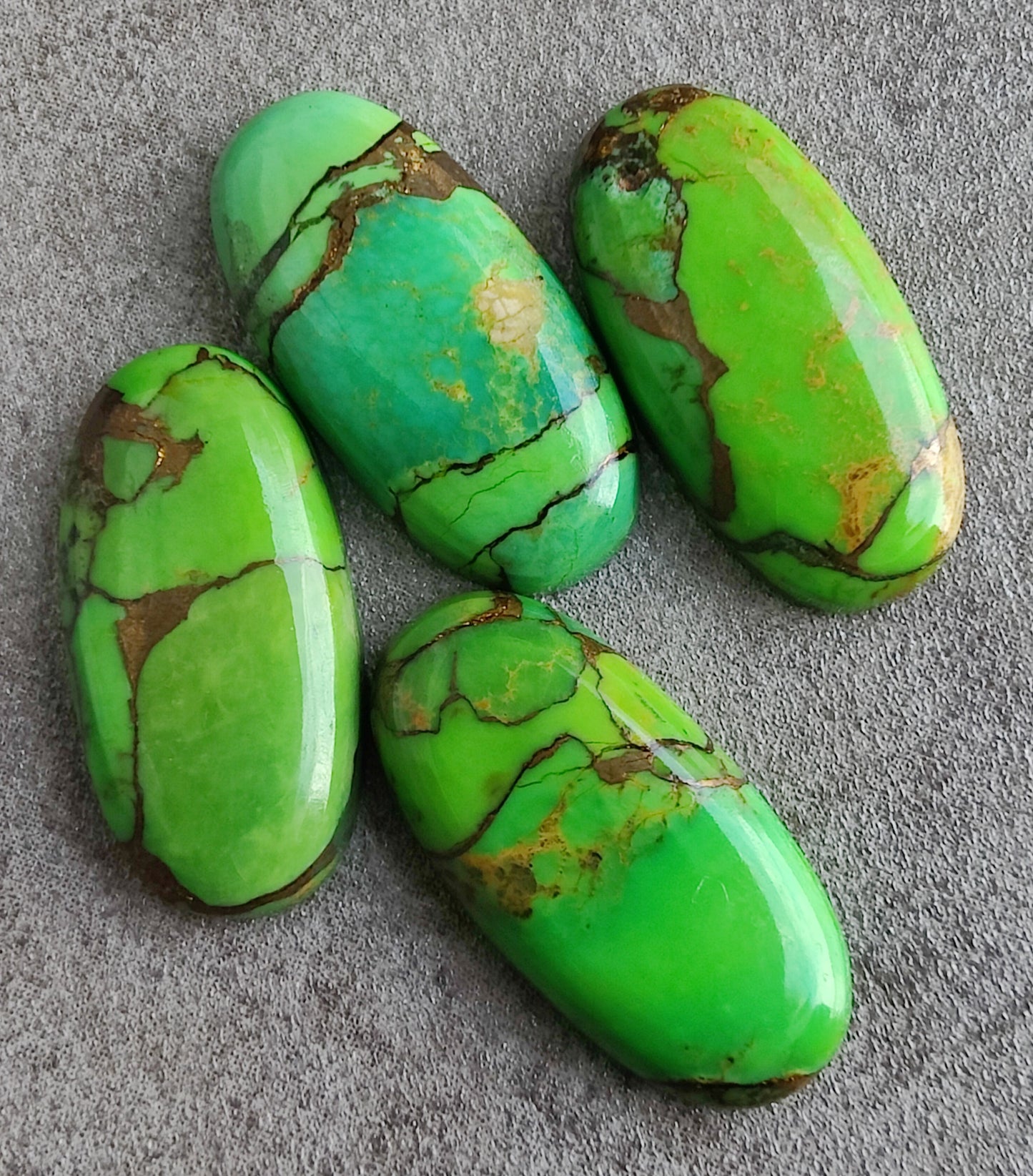 NATURAL GREEN COPPER TURQUOISE CABOCHON FLAT BACK BIG OVAL SHAPE CALIBRATED GEMSTONES, ALL SIZES AVAILABLE