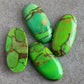 NATURAL GREEN COPPER TURQUOISE CABOCHON FLAT BACK BIG OVAL SHAPE CALIBRATED GEMSTONES, ALL SIZES AVAILABLE