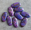 NATURAL PURPLE COPPER TURQUOISE CABOCHON FLAT BACK BIG OVAL SHAPE CALIBRATED GEMSTONES, ALL SIZES AVAILABLE