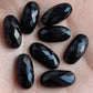 NATURAL BLACK ONYX CHECKER CUT FLAT BACK BIG OVAL SHAPE CALIBRATED GEMSTONES, ALL SIZES AVAILABLE