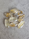 AAA+ QUALITY NATURAL GOLDEN RUTILE BIG OVAL SHAPE CABOCHON FLAT BACK CALIBRATED BEDA SHAPE GEMSTONES, ALL SIZES AVAILABLE