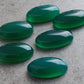 NATURAL GREEN ONYX CABOCHON FLAT BACK BIG OVAL SHAPE CALIBRATED GEMSTONES, ALL SIZES AVAILABLE