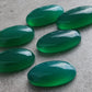 NATURAL GREEN ONYX CABOCHON FLAT BACK BIG OVAL SHAPE CALIBRATED GEMSTONES, ALL SIZES AVAILABLE