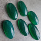NATURAL GREEN ONYX CABOCHON FLAT BACK BIG OVAL SHAPE CALIBRATED GEMSTONES, ALL SIZES AVAILABLE