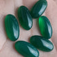 NATURAL GREEN ONYX CABOCHON FLAT BACK BIG OVAL SHAPE CALIBRATED GEMSTONES, ALL SIZES AVAILABLE
