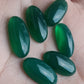 NATURAL GREEN ONYX CABOCHON FLAT BACK BIG OVAL SHAPE CALIBRATED GEMSTONES, ALL SIZES AVAILABLE