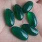 NATURAL GREEN ONYX CABOCHON FLAT BACK BIG OVAL SHAPE CALIBRATED GEMSTONES, ALL SIZES AVAILABLE
