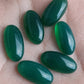 NATURAL GREEN ONYX CABOCHON FLAT BACK BIG OVAL SHAPE CALIBRATED GEMSTONES, ALL SIZES AVAILABLE