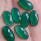 NATURAL GREEN ONYX CHECKER CUT FLAT BACK BIG OVAL SHAPE CALIBRATED GEMSTONES, ALL SIZES AVAILABLE