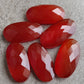 NATURAL RED ONYX CHECKER CUT CABOCHON FLAT BACK BIG OVAL SHAPE CALIBRATED GEMSTONES, ALL SIZES AVAILABLE