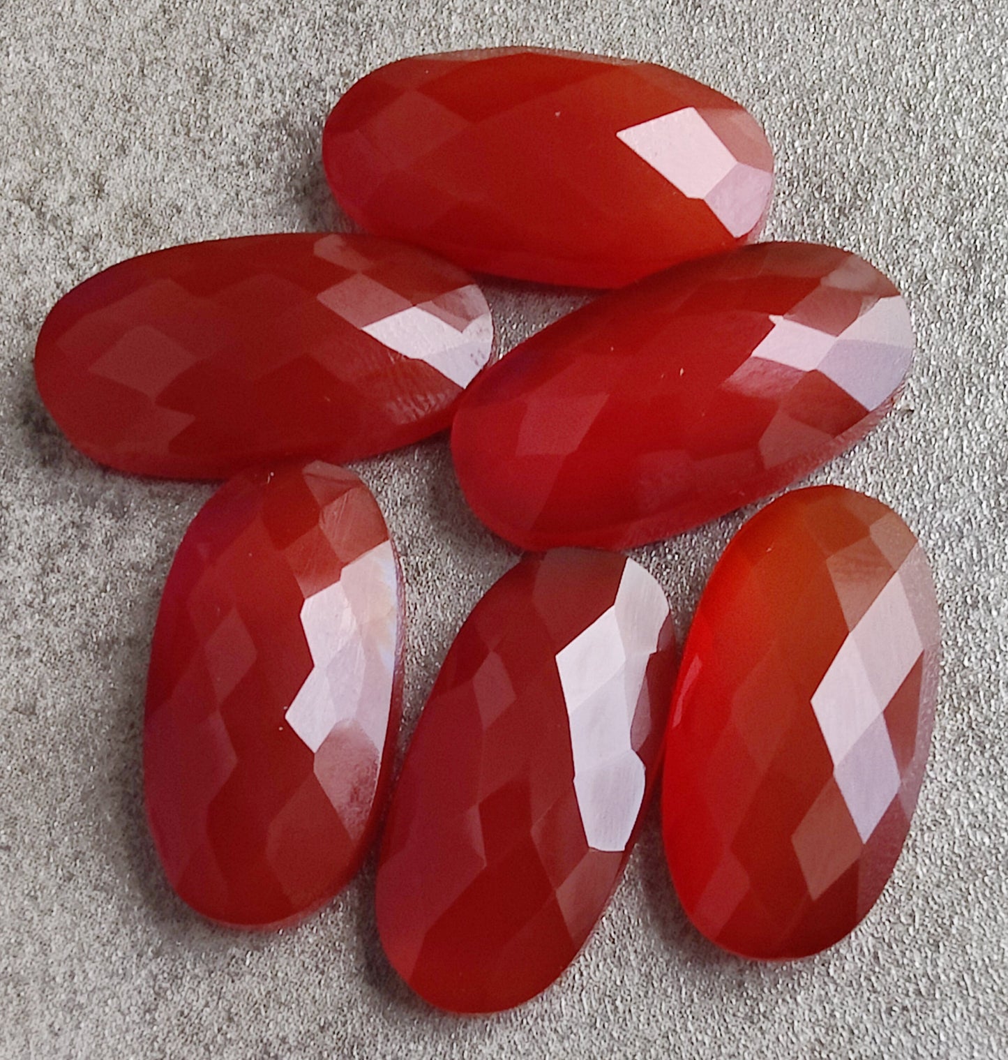 NATURAL RED ONYX CHECKER CUT CABOCHON FLAT BACK BIG OVAL SHAPE CALIBRATED GEMSTONES, ALL SIZES AVAILABLE