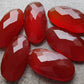 NATURAL RED ONYX CHECKER CUT CABOCHON FLAT BACK BIG OVAL SHAPE CALIBRATED GEMSTONES, ALL SIZES AVAILABLE