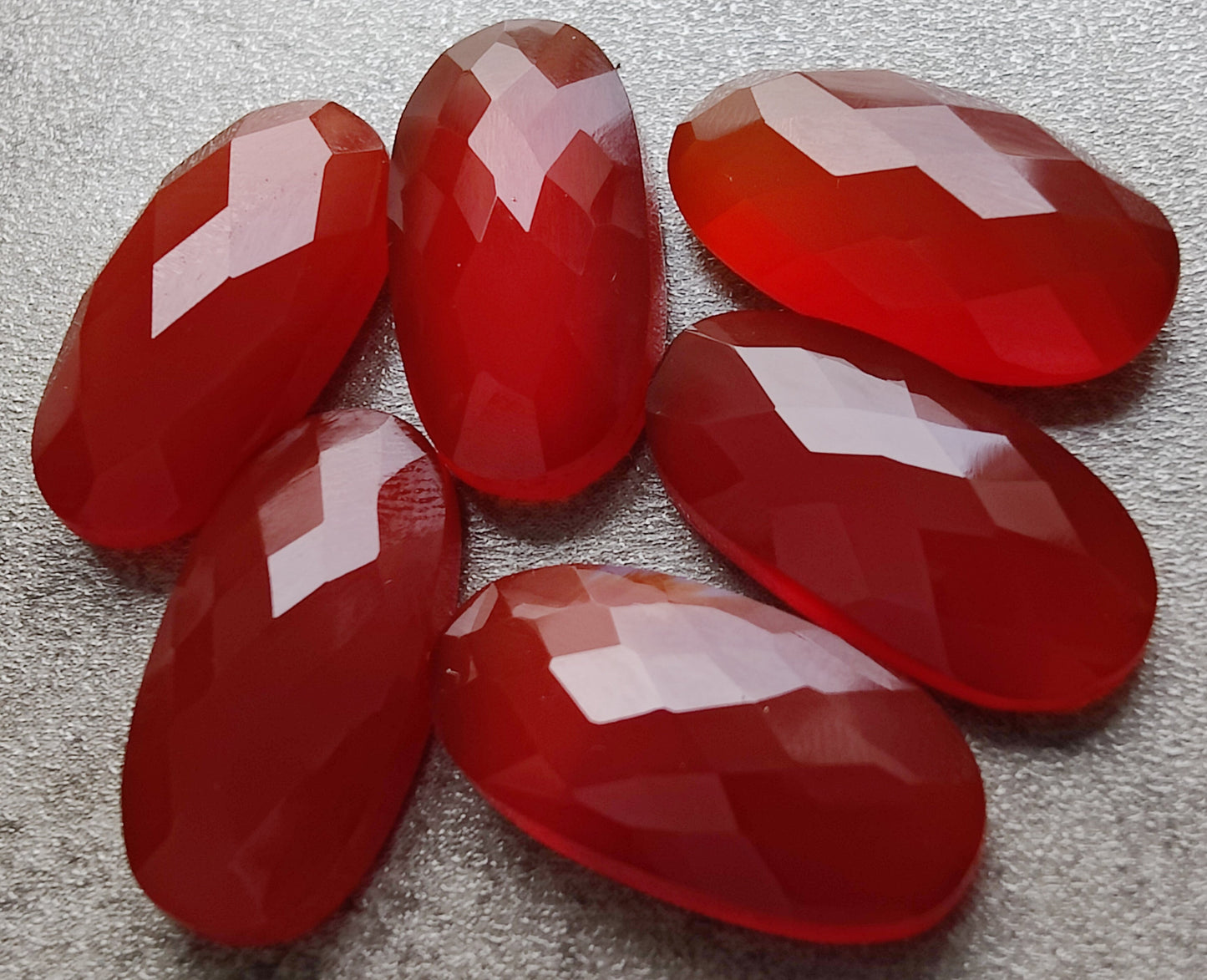 NATURAL RED ONYX CHECKER CUT CABOCHON FLAT BACK BIG OVAL SHAPE CALIBRATED GEMSTONES, ALL SIZES AVAILABLE