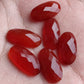 NATURAL RED ONYX CHECKER CUT CABOCHON FLAT BACK BIG OVAL SHAPE CALIBRATED GEMSTONES, ALL SIZES AVAILABLE