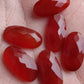 NATURAL RED ONYX CHECKER CUT CABOCHON FLAT BACK BIG OVAL SHAPE CALIBRATED GEMSTONES, ALL SIZES AVAILABLE