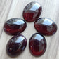 NATURAL GARNET OVAL SHAPE CABOCHON FLAYT BACK CALIBRATED AAA+ QUALITY GEMSTONES, ALL SIZES AVAILABLE
