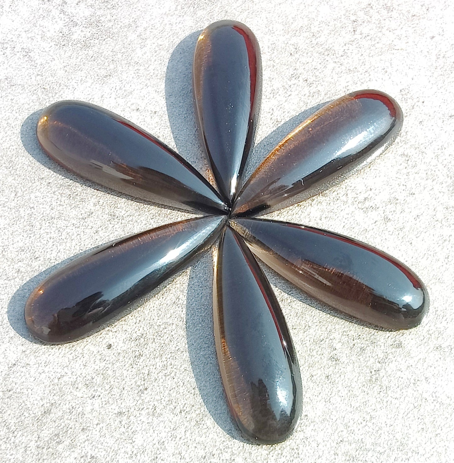 NATURAL SMOKY QUARTZ TEARDROP CABOCHON FLAT BACK BIG PEAR SHAPE CALIBRATED GEMSTONES, ALL SIZES AVAILABLE