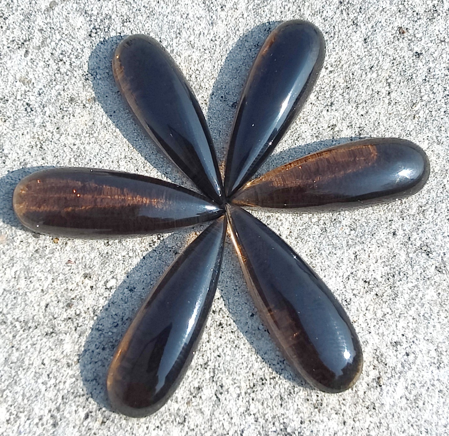 NATURAL SMOKY QUARTZ TEARDROP CABOCHON FLAT BACK BIG PEAR SHAPE CALIBRATED GEMSTONES, ALL SIZES AVAILABLE