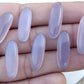 AAA+ QUALITY NATURAL LAVENDER CHALCEDONY BIG OVAL SHAPE CABOCHON FLAT BACK CALIBRATED BEDA SHAPE GEMSTONES, ALL SIZES AVAILABLE