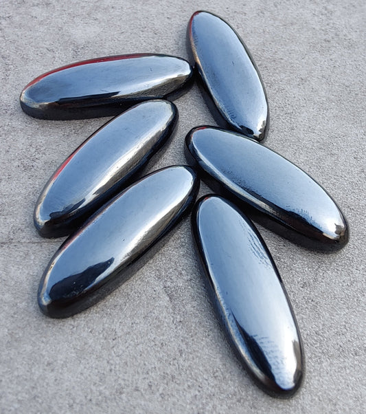 AAA+ QUALITY NATURAL HEMATITE BIG OVAL SHAPE CABOCHON FLAT BACK CALIBRATED BEDA SHAPE GEMSTONES, ALL SIZES AVAILABLE